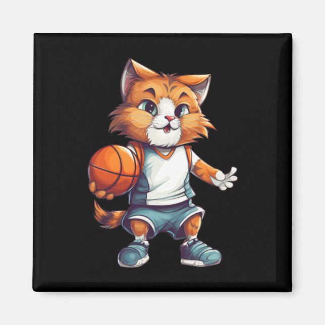 Basketball Cat  Magnet (Front)