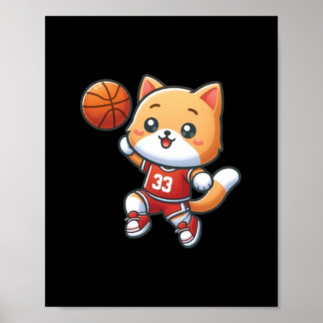 Basketball Cat No 33 Lay Up  Poster (Front)