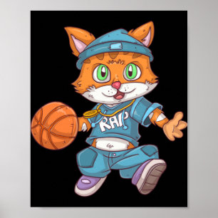 Basketball Cat  Poster