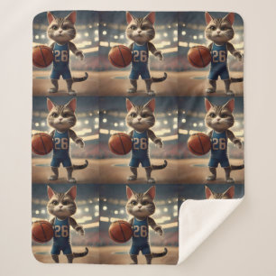 Basketball Cat,  Sherpa Blanket