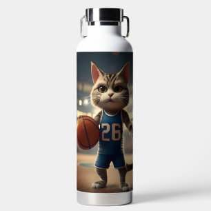 Basketball Cat, Water Bottle