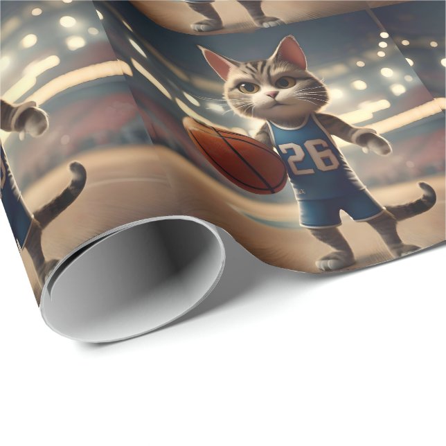 Basketball Cat,  Wrapping Paper (Roll Corner)