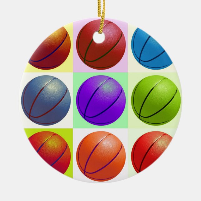 Basketball Ceramic Tree Decoration (Front)