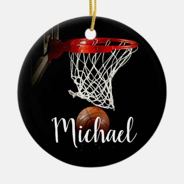 Basketball Ceramic Tree Decoration (Front)