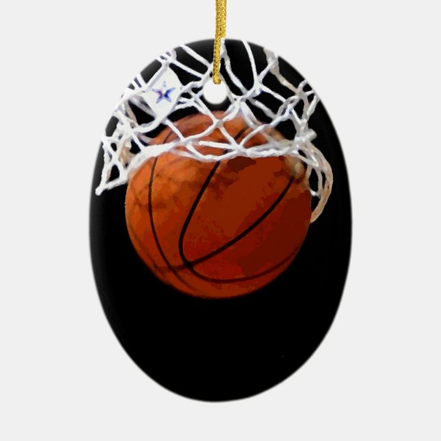 Basketball Ceramic Tree Decoration (Front)