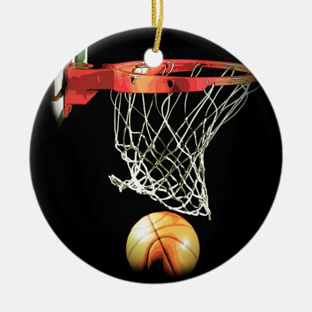 Basketball Ceramic Tree Decoration (Front)