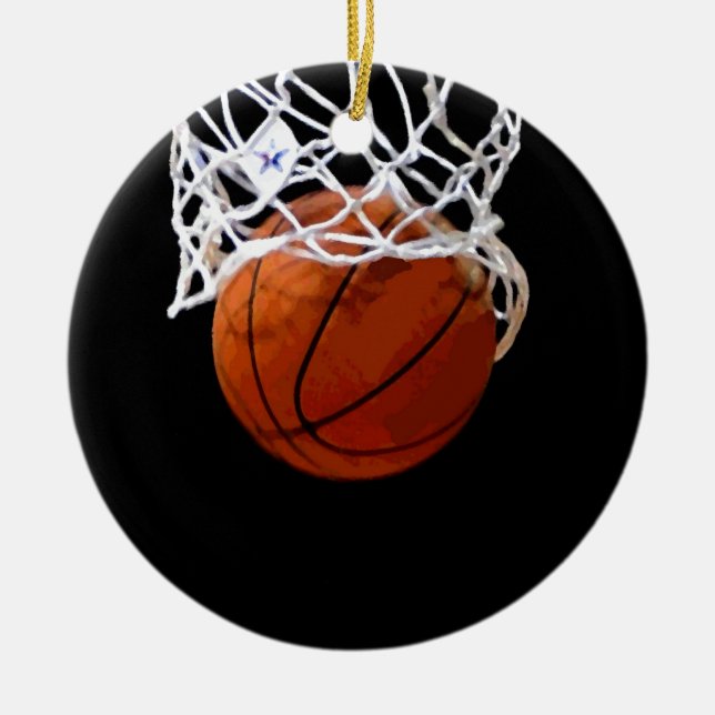 Basketball Ceramic Tree Decoration (Front)