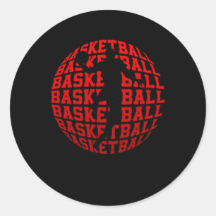 Basketball Champion Basketball Player Fans Retro Classic Round Sticker