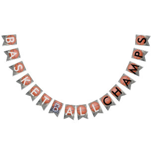 Basketball Champs Blue Bunting Banner