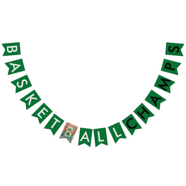 Basketball Champs Green Bunting Banner (All)