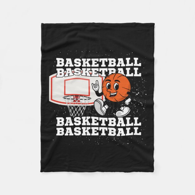 Basketball Character Hoop  Fleece Blanket (Front)