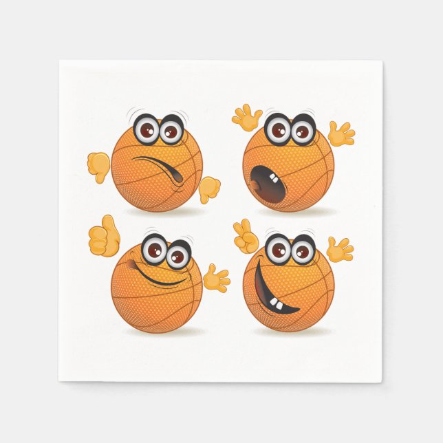 Basketball Characters Paper Napkins (Front)