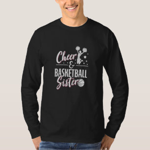 Basketball Cheer Fan Graphic Women Sisters Cheerle T-Shirt
