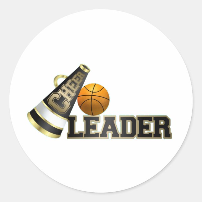 Basketball Cheerleader Classic Round Sticker (Front)
