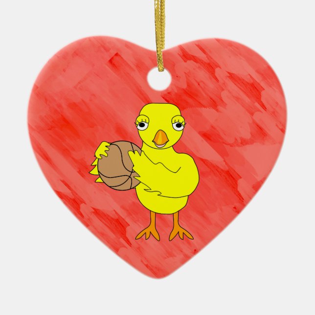 Basketball Chick  Ceramic Tree Decoration (Front)
