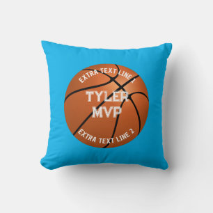 Basketball, Child's Name, MVP/Number, 2 Text Lines Cushion
