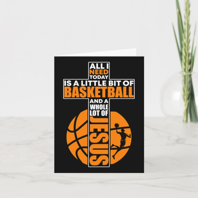 Basketball Christian Cross  Card (Front)
