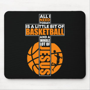 Basketball Christian Cross Mouse Mat