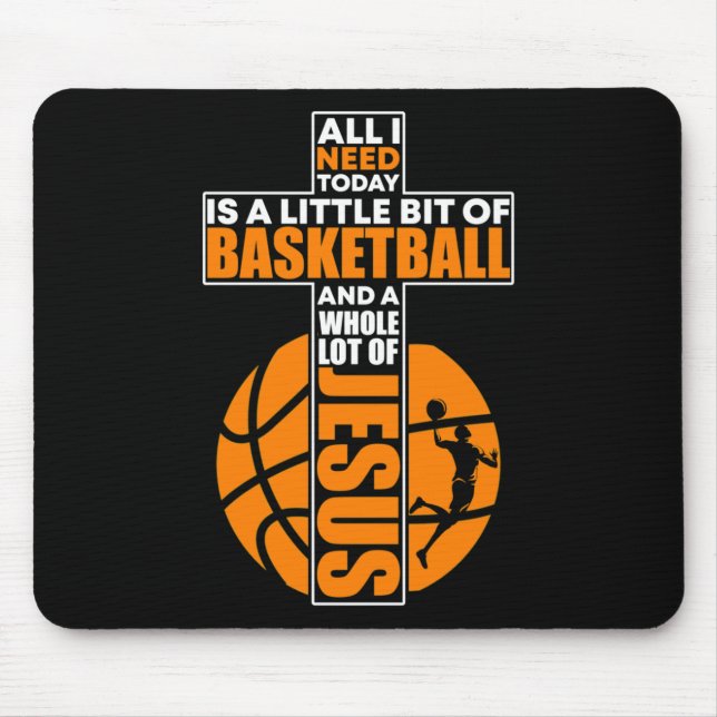 Basketball Christian Cross  Mouse Mat (Front)