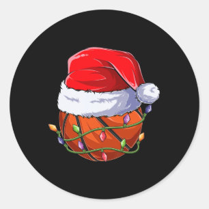 Basketball Christmas Boy Apparel  Classic Round Sticker