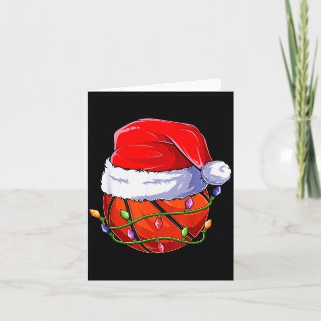 Basketball Christmas Boy Apparel, Funny Santa Srt  Card (Front)