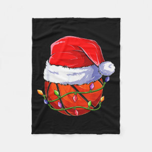 Basketball Christmas Boy Apparel, Funny Santa Srt  Fleece Blanket