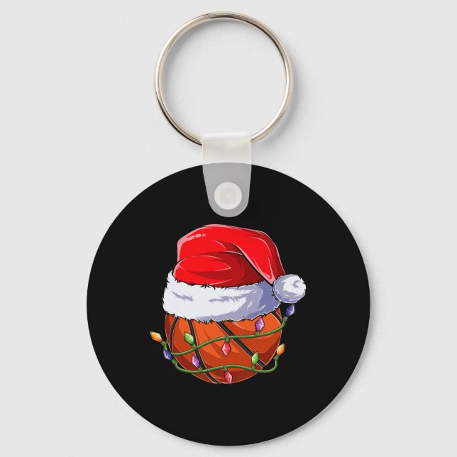Basketball Christmas Boy Apparel, Funny Santa Srt  Key Ring (Front)