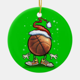 Basketball Christmas Ceramic Tree Decoration