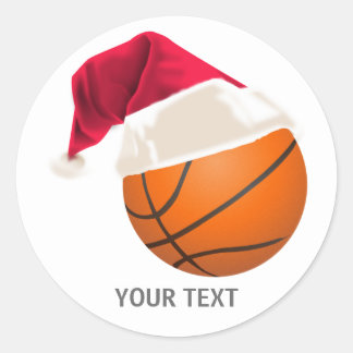 basketball christmas classic round sticker