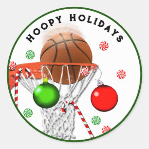 Basketball Christmas Classic Round Sticker