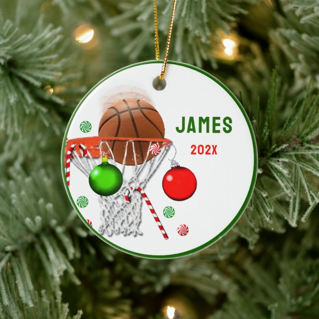 Basketball Christmas Collectable Ceramic Tree Decoration (Tree)