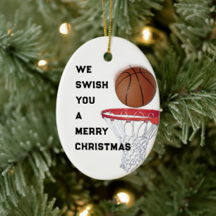 Basketball Christmas Collectable Ceramic Tree Decoration
