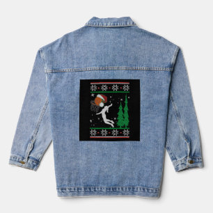 Basketball Christmas Denim Jacket