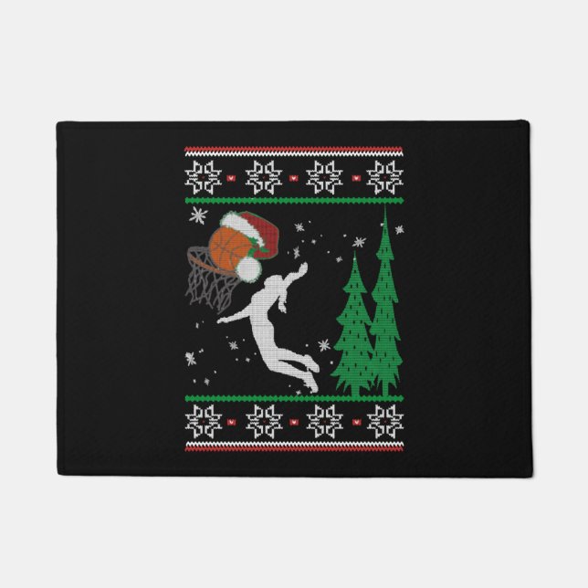 Basketball Christmas Doormat (Front)