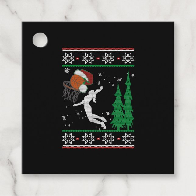 Basketball Christmas Favour Tags (Front)
