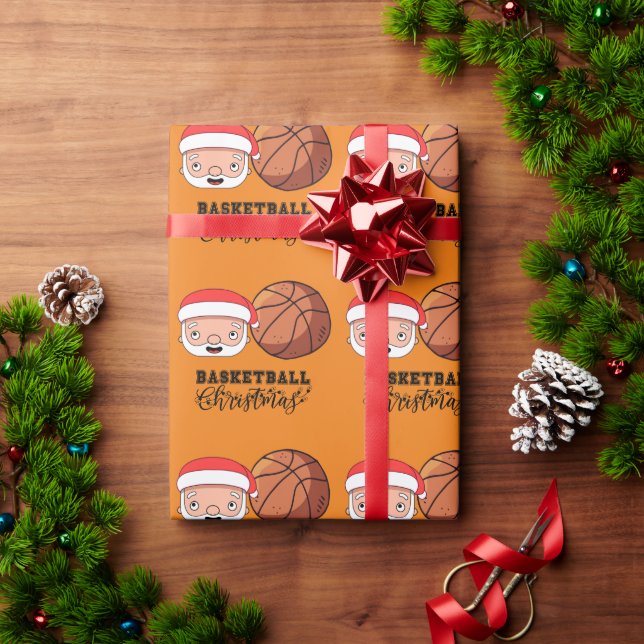 Basketball  Christmas from Santa Claus for player Wrapping Paper (Holiday Gift)