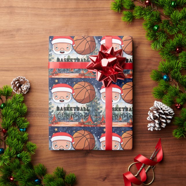 Basketball  Christmas from Santa Claus for player Wrapping Paper (Holiday Gift)