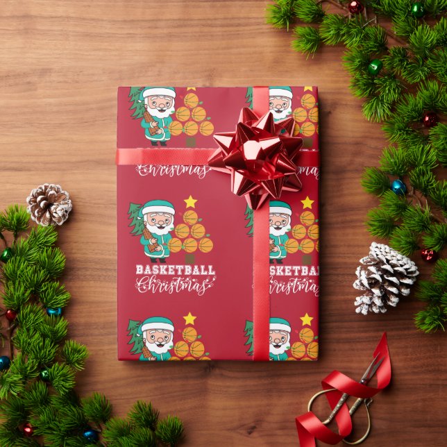 Basketball  Christmas from Santa Claus for player Wrapping Paper (Holiday Gift)