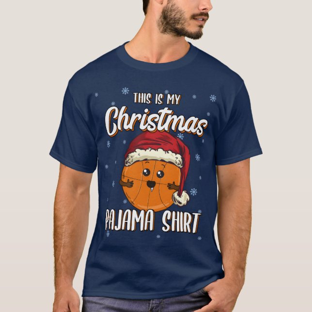 Basketball Christmas Gift Christmas Pajama Kawaii  T-Shirt (Front)