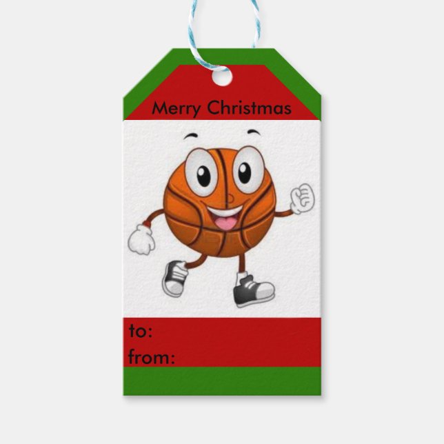 Basketball Christmas gift tag (Front)
