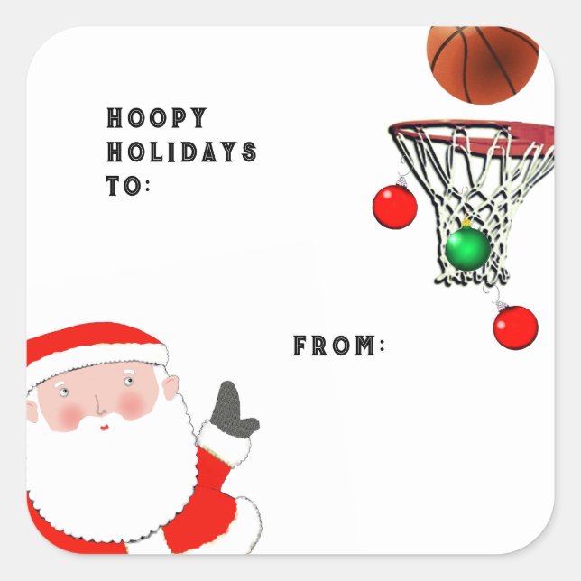 Basketball Christmas Gift Tags (Front)