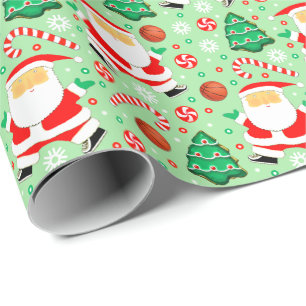 Basketball Christmas Gift Wrapping Paper