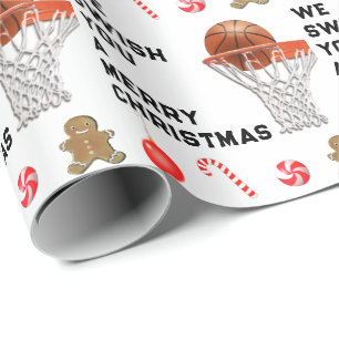 Basketball Christmas Gift Wrapping Paper