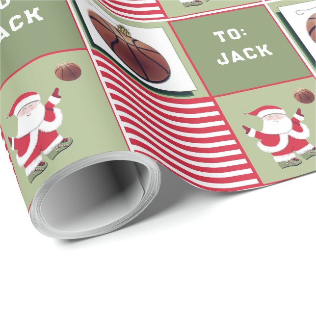 Basketball Christmas Gift Wrapping Paper (Roll Corner)