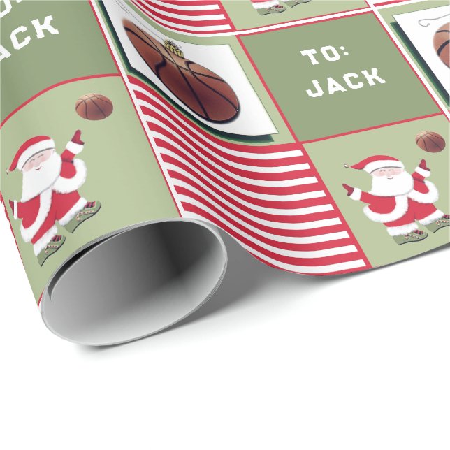 Basketball Christmas Gift Wrapping Paper (Roll Corner)
