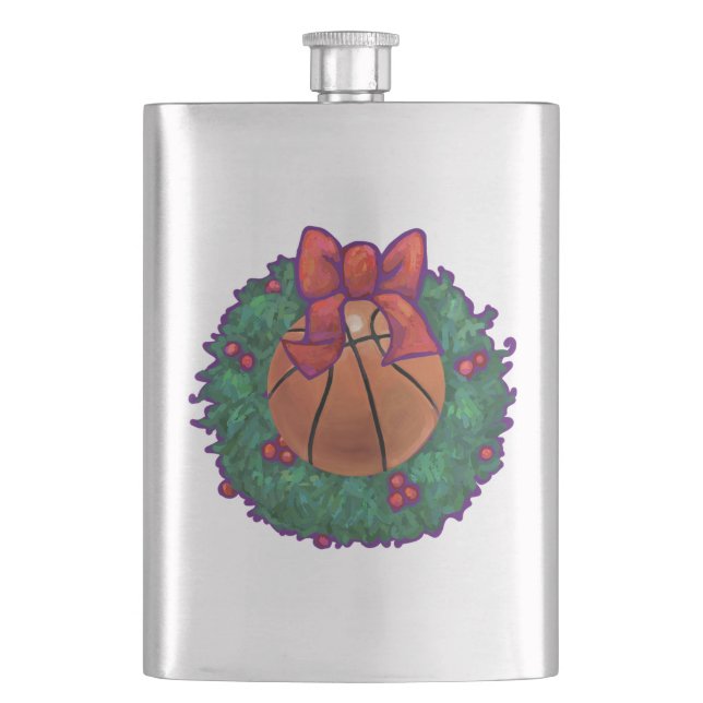 Basketball Christmas Hip Flask (Front)