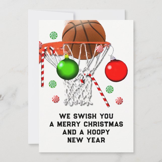 Basketball Christmas Holiday Card (Front)