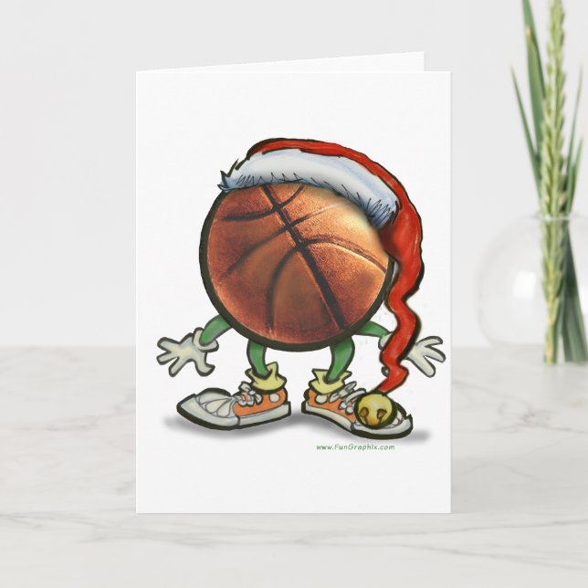 Basketball Christmas Holiday Card (Front)