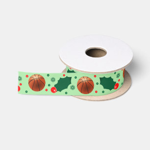 Basketball Christmas Holiday Gift Satin Ribbon