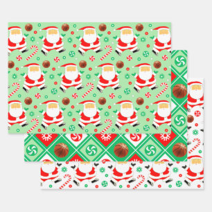 Basketball Christmas Holiday Gift Wrapping Paper